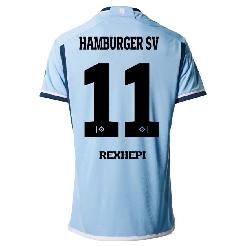 Herren Arlind Rexhepi #11 Blau Auswärtstrikot Trikot 2023/24 T-Shirt Belgien