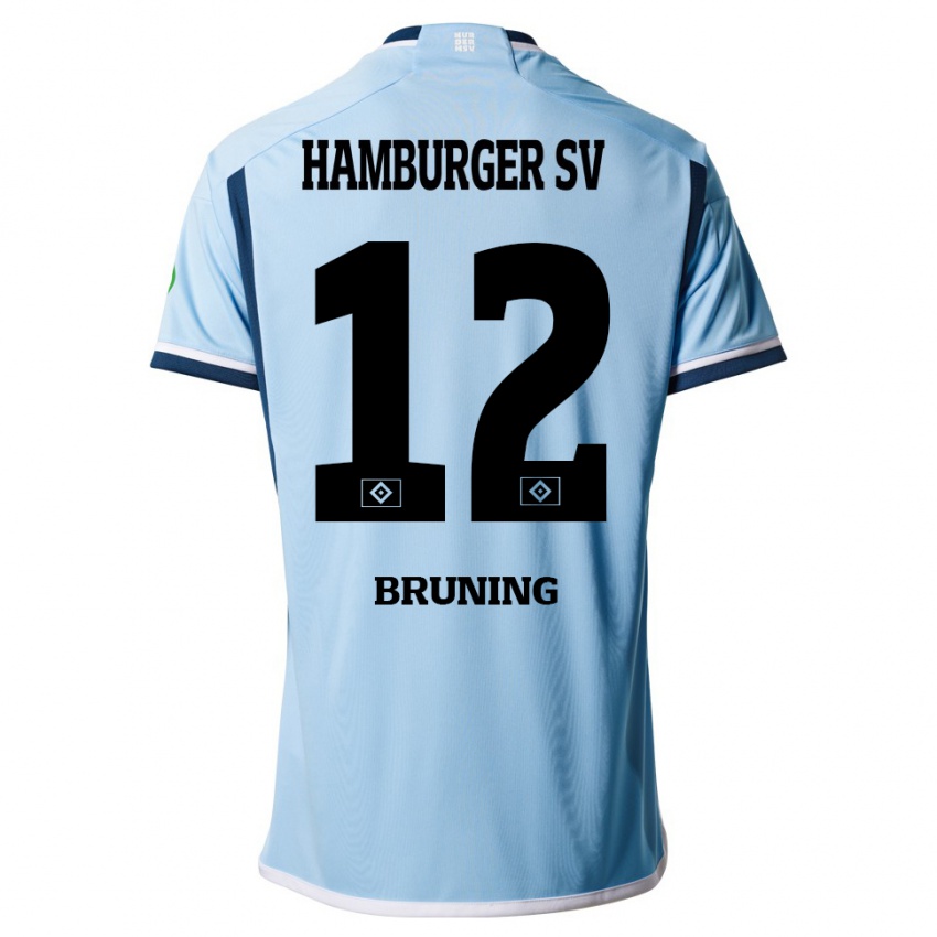 Herren Malte Brüning #12 Blau Auswärtstrikot Trikot 2023/24 T-Shirt Belgien