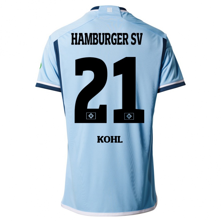 Herren Ohene Köhl #21 Blau Auswärtstrikot Trikot 2023/24 T-Shirt Belgien