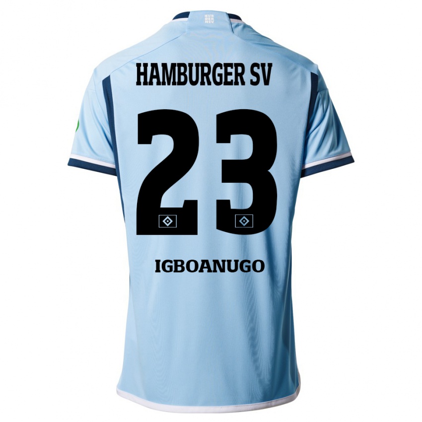 Herren David Igboanugo #23 Blau Auswärtstrikot Trikot 2023/24 T-Shirt Belgien