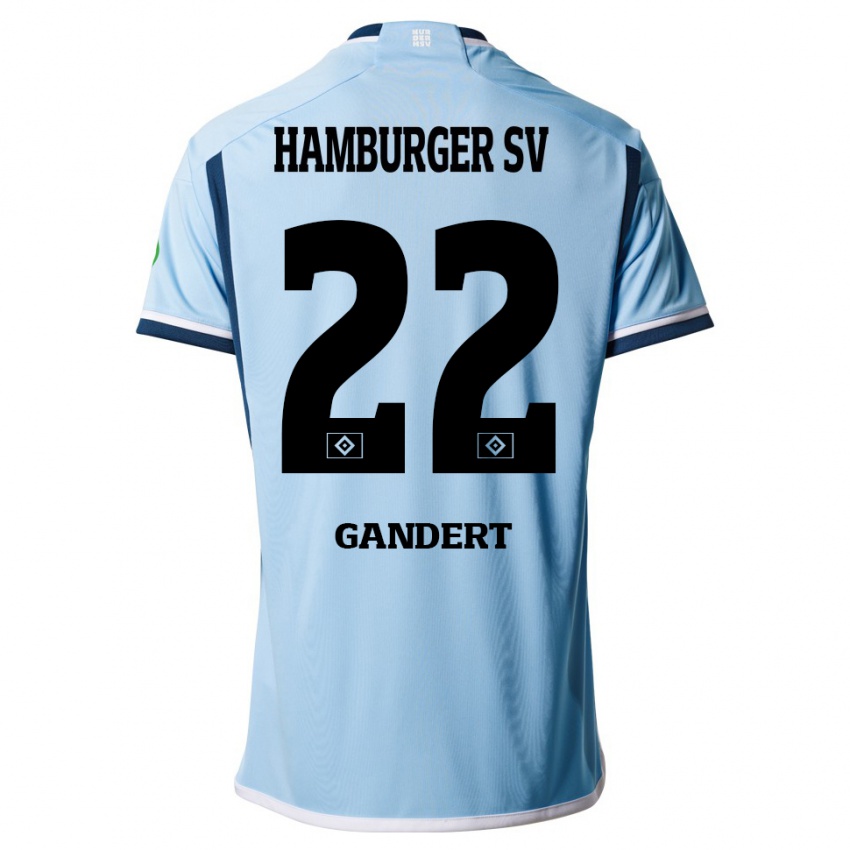 Herren Jeremy Gandert #22 Blau Auswärtstrikot Trikot 2023/24 T-Shirt Belgien