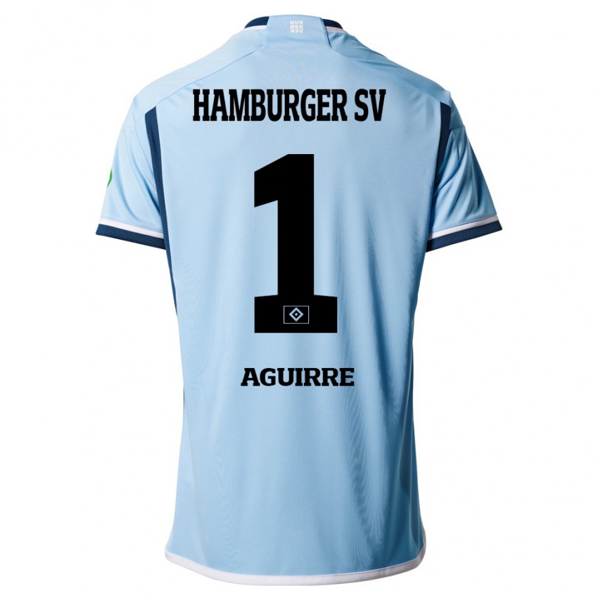 Herren José Aguirre #1 Blau Auswärtstrikot Trikot 2023/24 T-Shirt Belgien