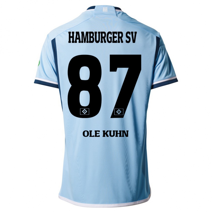 Herren Niklas Ole Kühn #87 Blau Auswärtstrikot Trikot 2023/24 T-Shirt Belgien