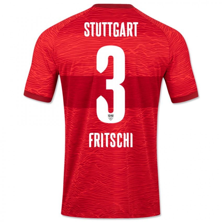 Herren Paulo Fritschi #3 Rot Auswärtstrikot Trikot 2023/24 T-Shirt Belgien
