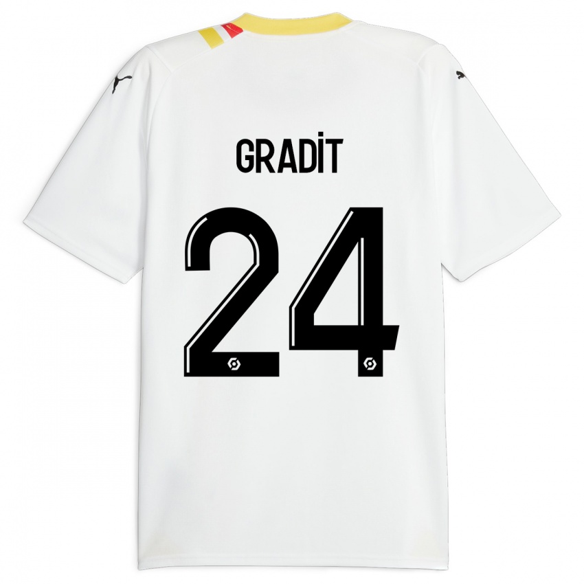 Heren Jonathan Gradit #24 Zwart Uitshirt Uittenue 2023/24 T-Shirt België