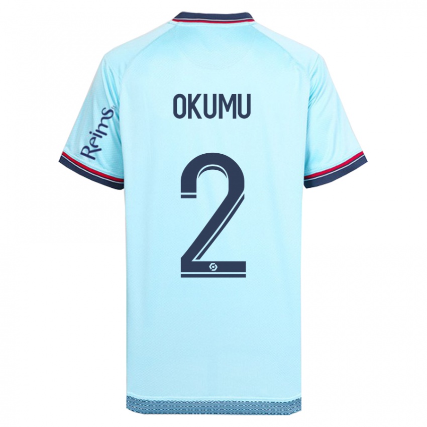 Heren Joseph Okumu #2 Hemelsblauw Uitshirt Uittenue 2023/24 T-Shirt België