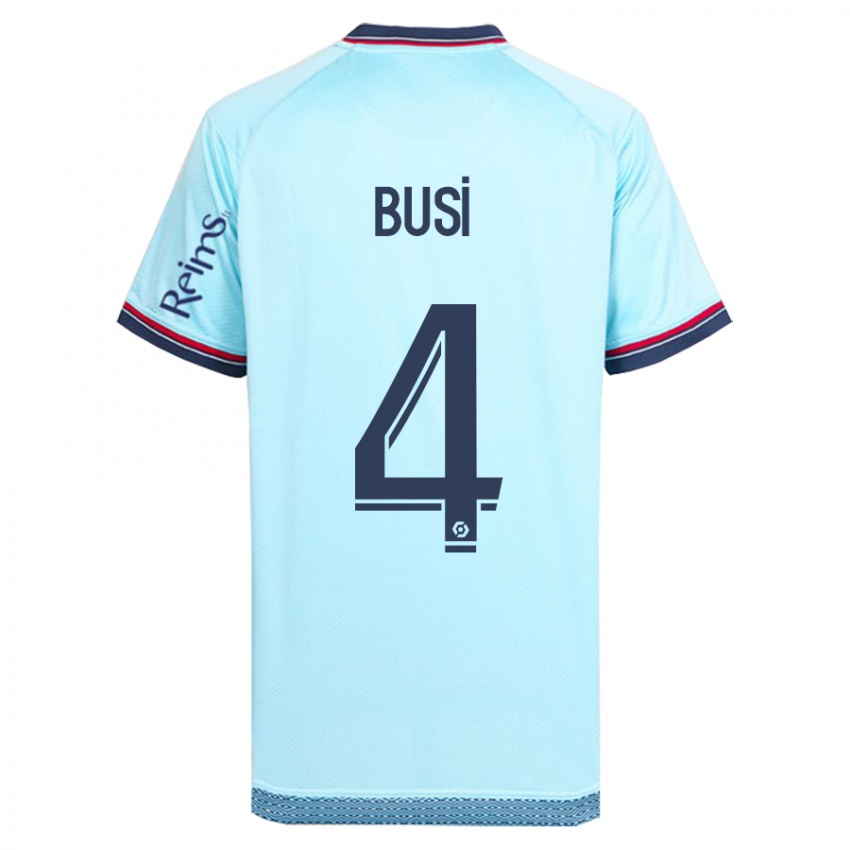Heren Maxime Busi #4 Hemelsblauw Uitshirt Uittenue 2023/24 T-Shirt België