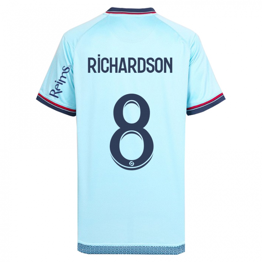 Herren Amir Richardson #8 Himmelblau Auswärtstrikot Trikot 2023/24 T-Shirt Belgien