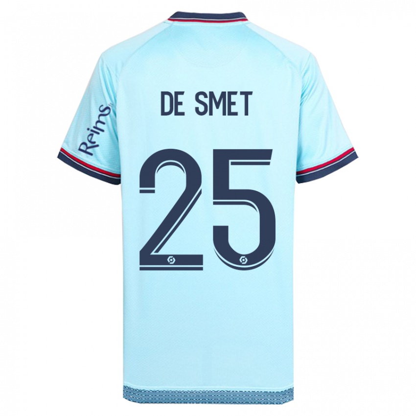 Herren Thibault De Smet #25 Himmelblau Auswärtstrikot Trikot 2023/24 T-Shirt Belgien