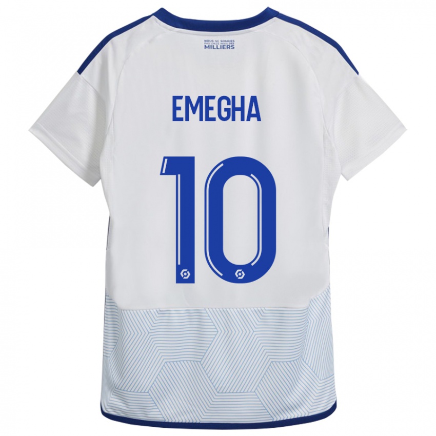 Herren Emanuel Emegha #10 Weiß Auswärtstrikot Trikot 2023/24 T-Shirt Belgien