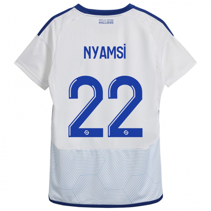 Herren Gerzino Nyamsi #22 Weiß Auswärtstrikot Trikot 2023/24 T-Shirt Belgien