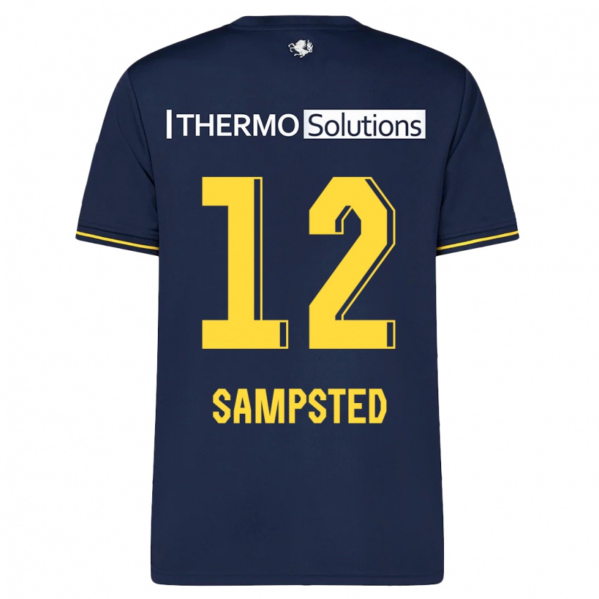 Herren Alfons Sampsted #12 Marine Auswärtstrikot Trikot 2023/24 T-Shirt Belgien