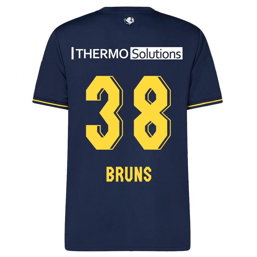 Herren Max Bruns #38 Marine Auswärtstrikot Trikot 2023/24 T-Shirt Belgien