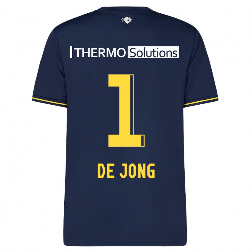 Herren Daniëlle De Jong #1 Marine Auswärtstrikot Trikot 2023/24 T-Shirt Belgien