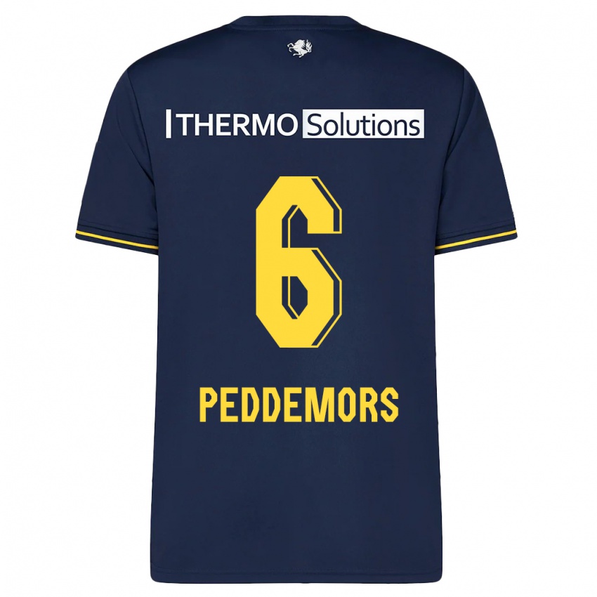 Herren Ella Peddemors #6 Marine Auswärtstrikot Trikot 2023/24 T-Shirt Belgien