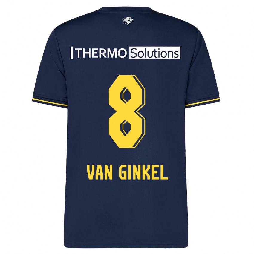 Herren Danique Van Ginkel #8 Marine Auswärtstrikot Trikot 2023/24 T-Shirt Belgien