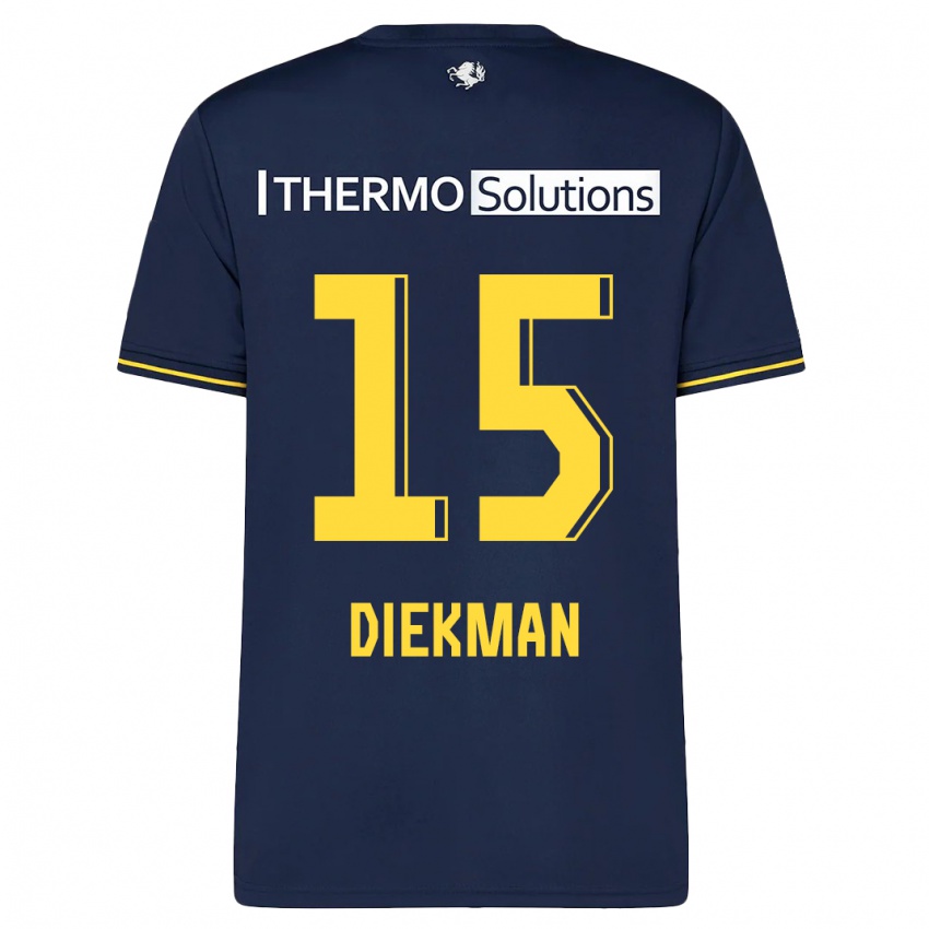 Herren Jill Diekman #15 Marine Auswärtstrikot Trikot 2023/24 T-Shirt Belgien