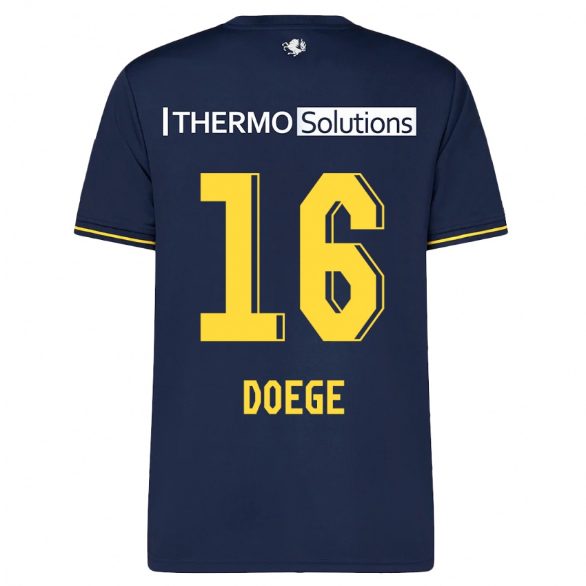Herren Leonie Doege #16 Marine Auswärtstrikot Trikot 2023/24 T-Shirt Belgien