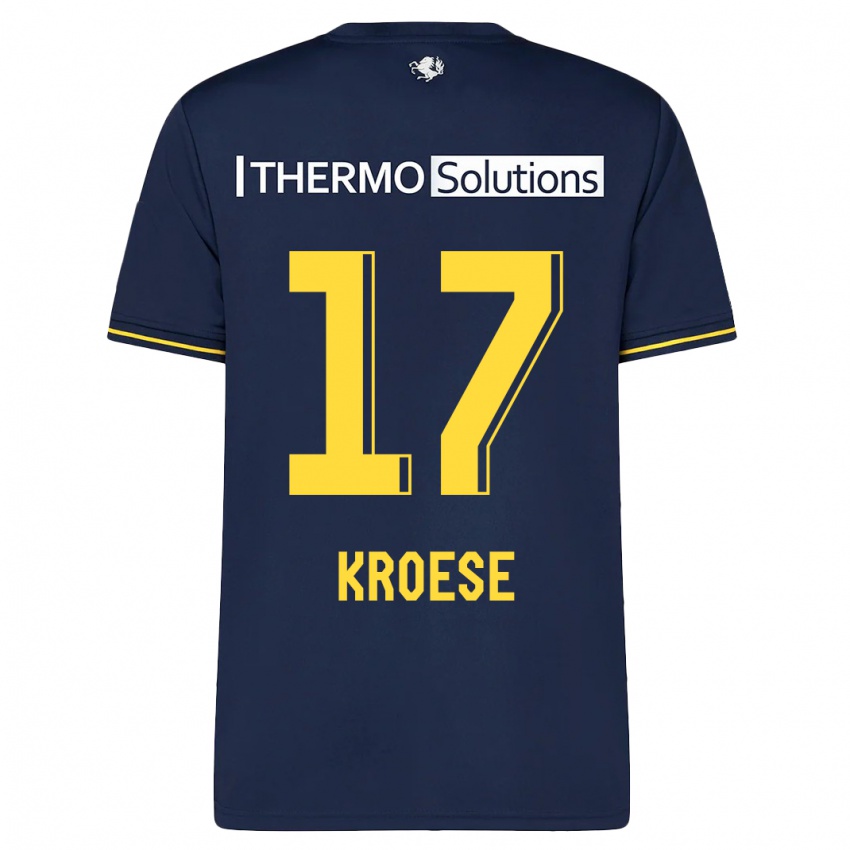 Herren Fieke Kroese #17 Marine Auswärtstrikot Trikot 2023/24 T-Shirt Belgien