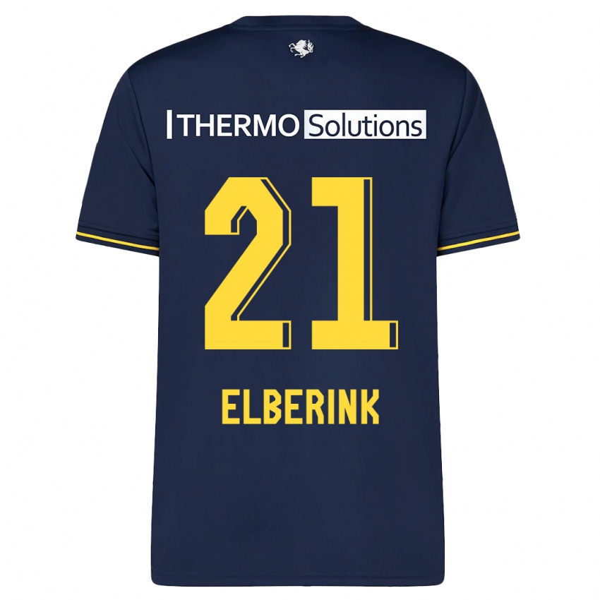 Herren Eva Oude Elberink #21 Marine Auswärtstrikot Trikot 2023/24 T-Shirt Belgien