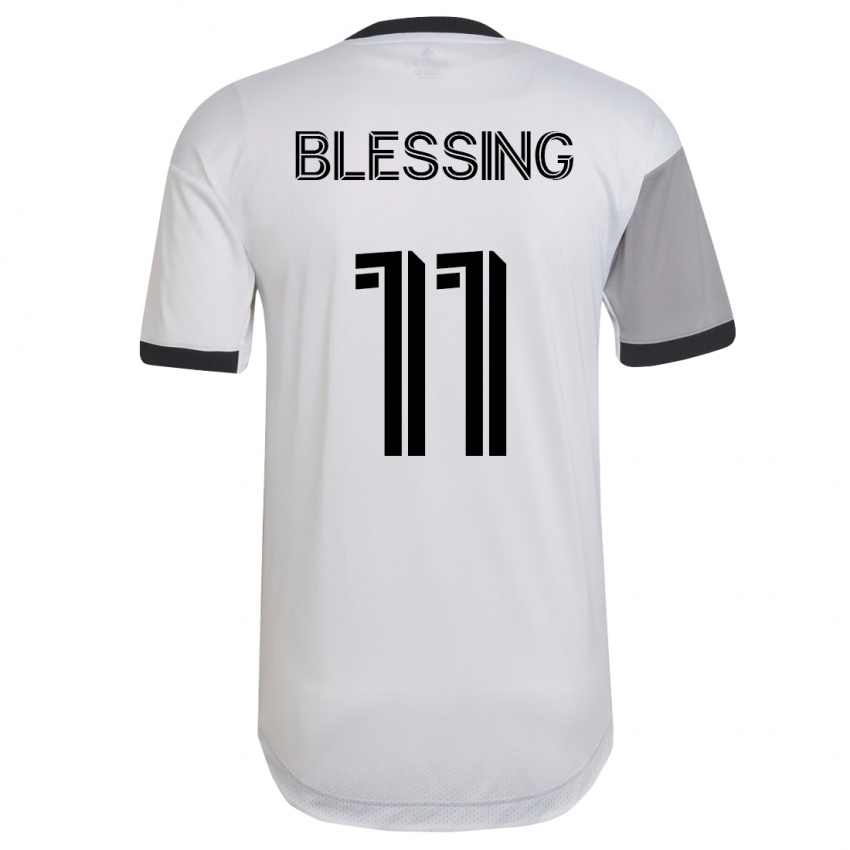 Herren Latif Blessing #11 Weiß Auswärtstrikot Trikot 2023/24 T-Shirt Belgien