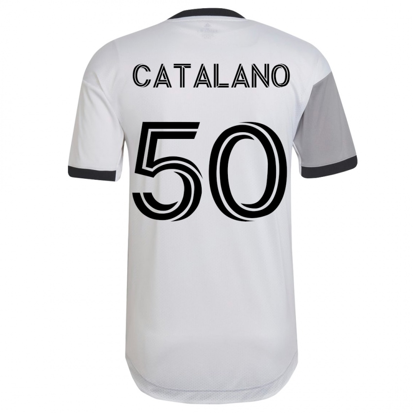 Herren Gianluca Catalano #50 Weiß Auswärtstrikot Trikot 2023/24 T-Shirt Belgien