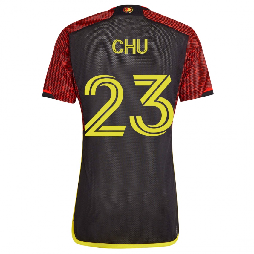Heren Leo Chu #23 Oranje Uitshirt Uittenue 2023/24 T-Shirt België