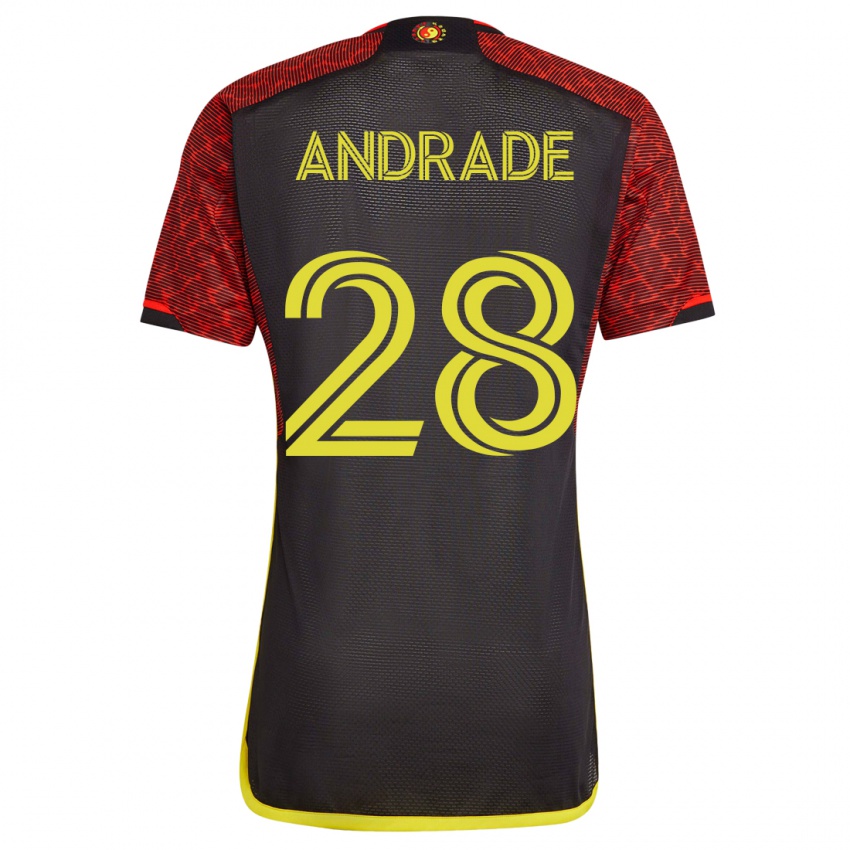 Herren Yeimar Gómez Andrade #28 Orangefarben Auswärtstrikot Trikot 2023/24 T-Shirt Belgien