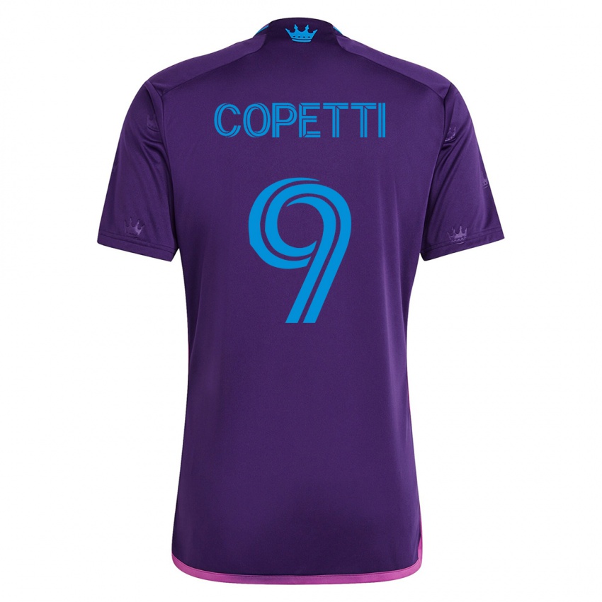 Heren Enzo Copetti #9 Viooltje Uitshirt Uittenue 2023/24 T-Shirt België