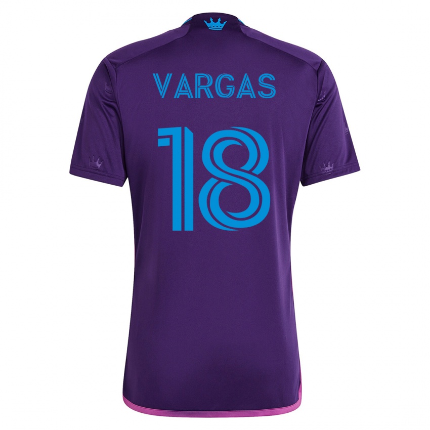 Herren Kerwin Vargas #18 Violett Auswärtstrikot Trikot 2023/24 T-Shirt Belgien