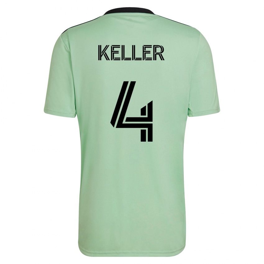Heren Kipp Keller #4 Licht Groen Uitshirt Uittenue 2023/24 T-Shirt België