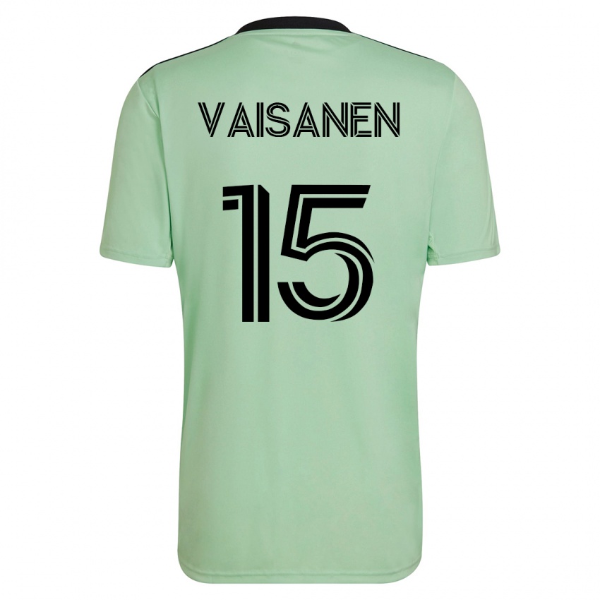 Herren Leo Väisänen #15 Hellgrün Auswärtstrikot Trikot 2023/24 T-Shirt Belgien