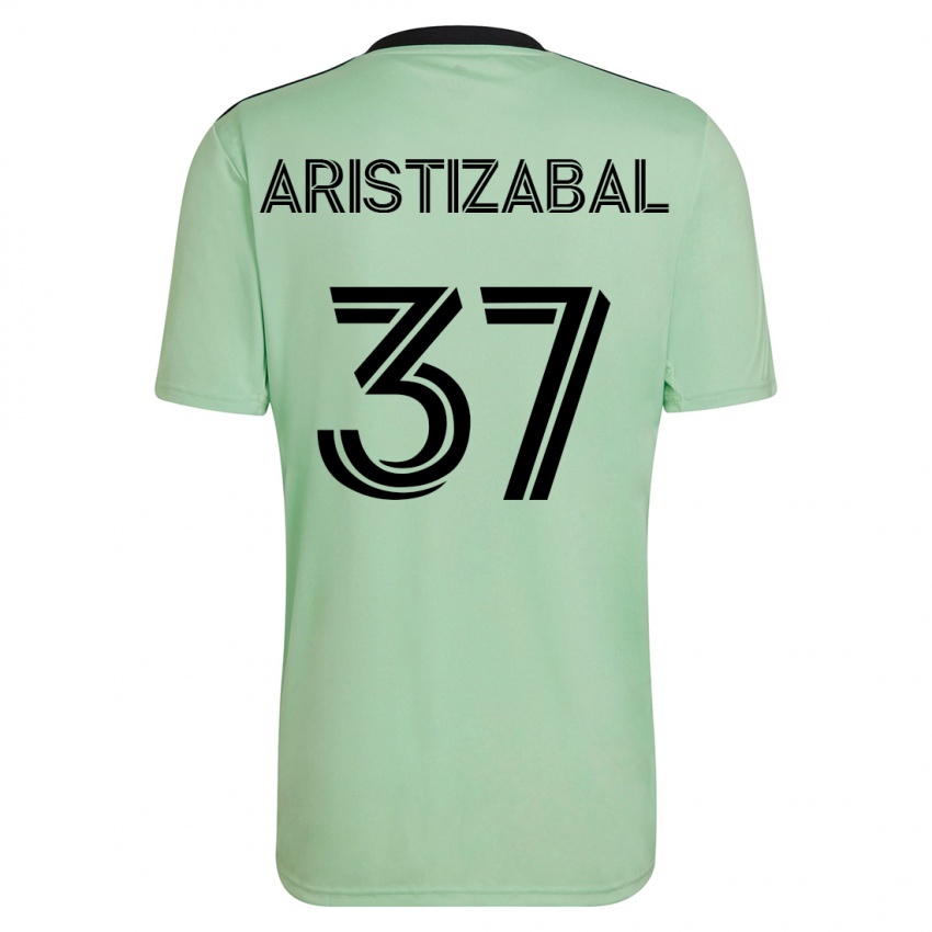 Heren Nicolas Aristizabal #37 Licht Groen Uitshirt Uittenue 2023/24 T-Shirt België