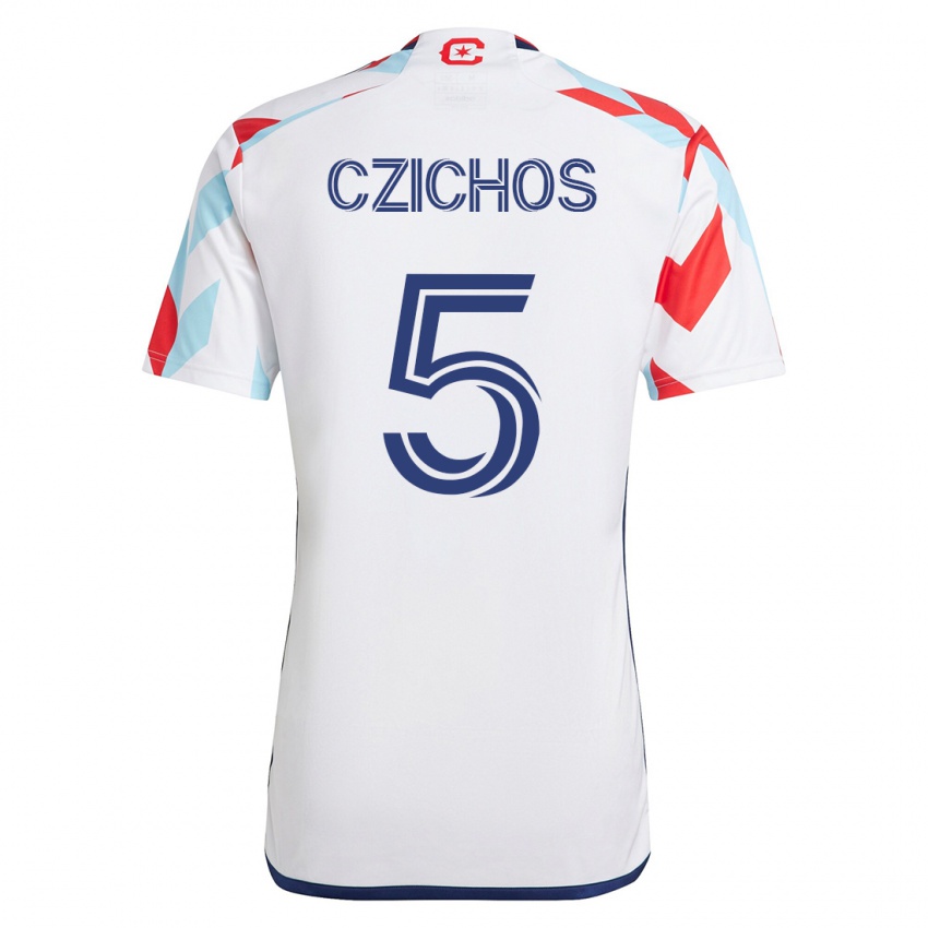 Herren Rafael Czichos #5 Weiß Blau Auswärtstrikot Trikot 2023/24 T-Shirt Belgien