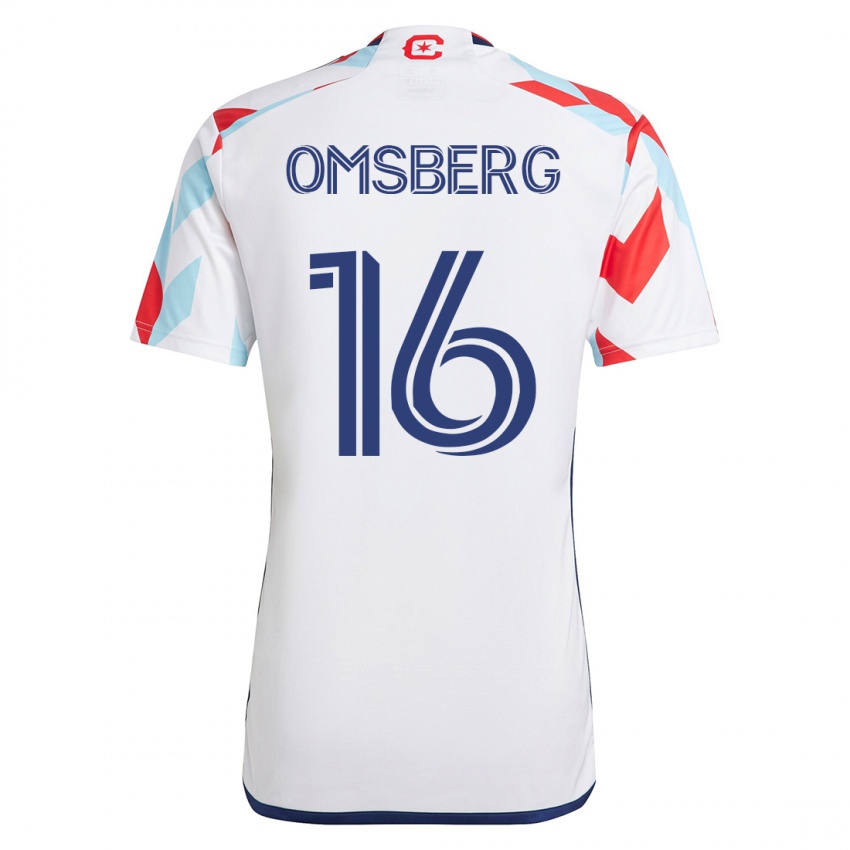 Herren Wyatt Omsberg #16 Weiß Blau Auswärtstrikot Trikot 2023/24 T-Shirt Belgien
