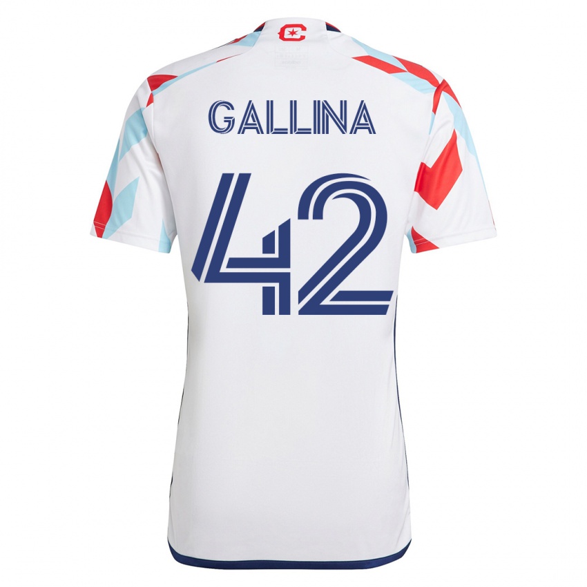 Heren Henrique Gallina #42 Wit Blauw Uitshirt Uittenue 2023/24 T-Shirt België