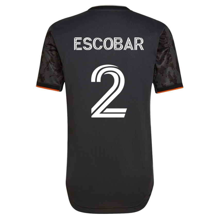 Homme Maillot Franco Escobar #2 Noir Tenues Extérieur 2023/24 T-Shirt Belgique