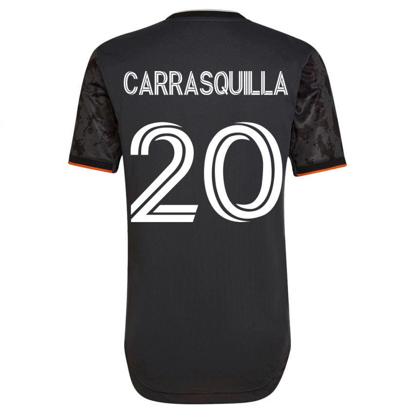 Homme Maillot Adalberto Carrasquilla #20 Noir Tenues Extérieur 2023/24 T-Shirt Belgique