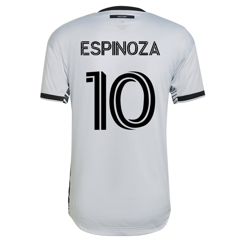 Herren Cristian Espinoza #10 Weiß Auswärtstrikot Trikot 2023/24 T-Shirt Belgien