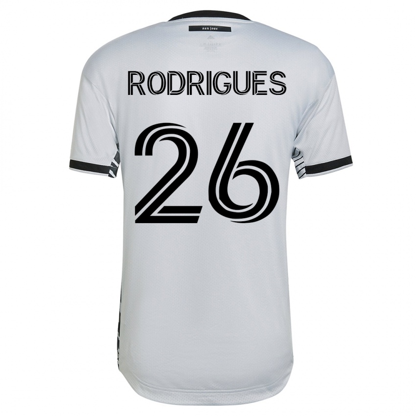 Herren Rodrigues #26 Weiß Auswärtstrikot Trikot 2023/24 T-Shirt Belgien