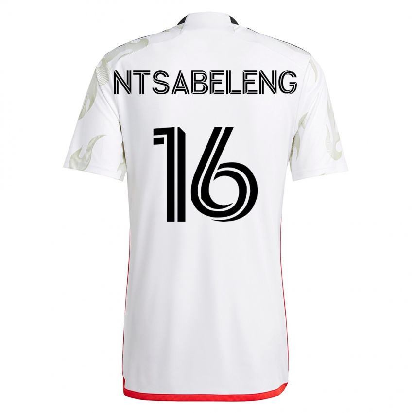 Herren Tsiki Ntsabeleng #16 Weiß Auswärtstrikot Trikot 2023/24 T-Shirt Belgien