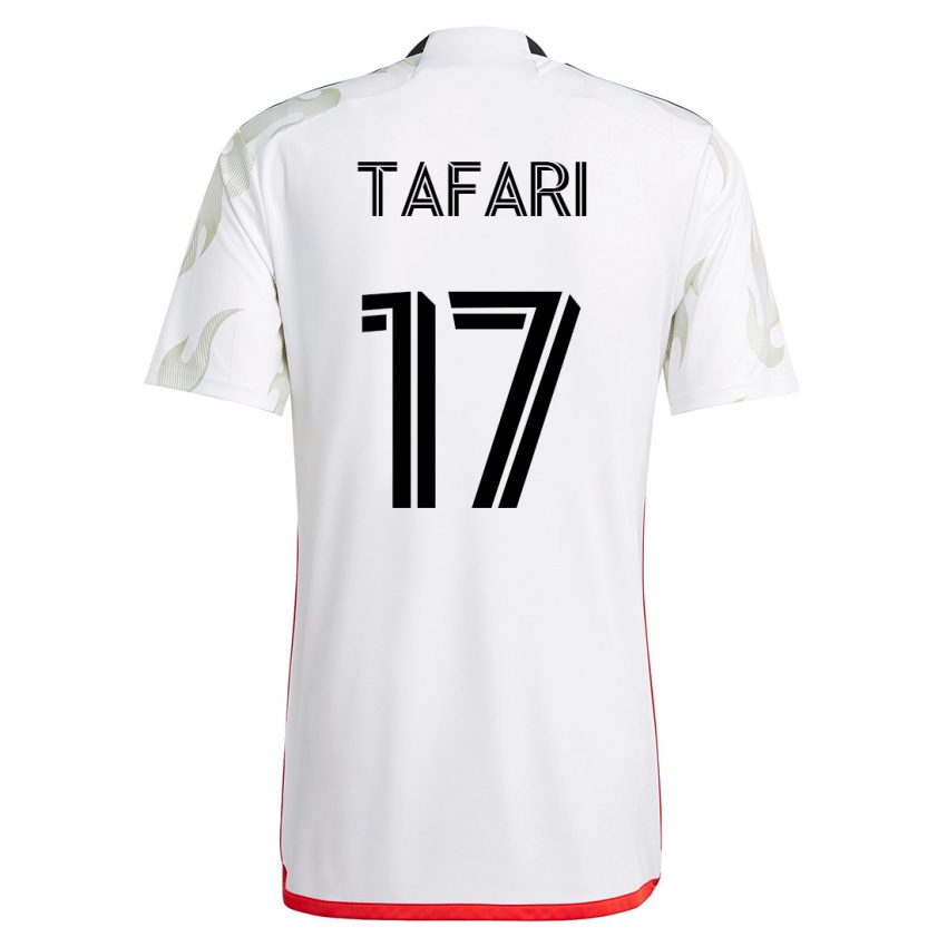Herren Nkosi Tafari #17 Weiß Auswärtstrikot Trikot 2023/24 T-Shirt Belgien