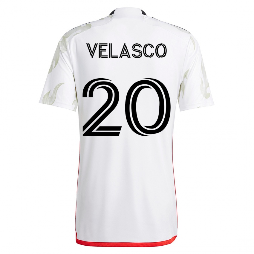 Herren Alan Velasco #20 Weiß Auswärtstrikot Trikot 2023/24 T-Shirt Belgien