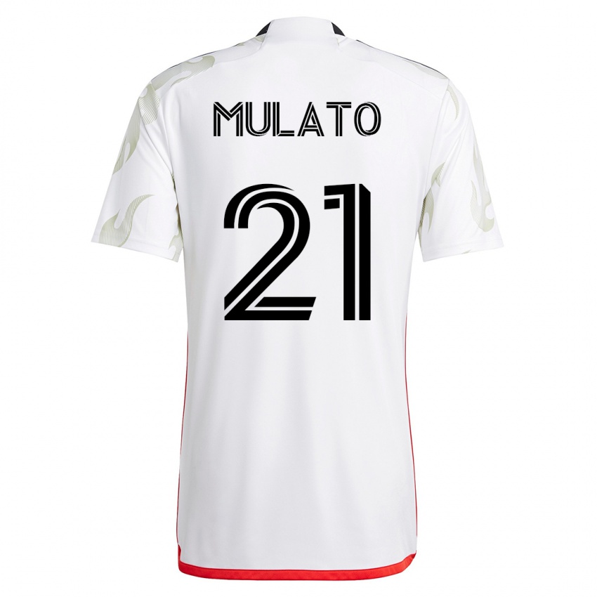 Herren José Mulato #21 Weiß Auswärtstrikot Trikot 2023/24 T-Shirt Belgien