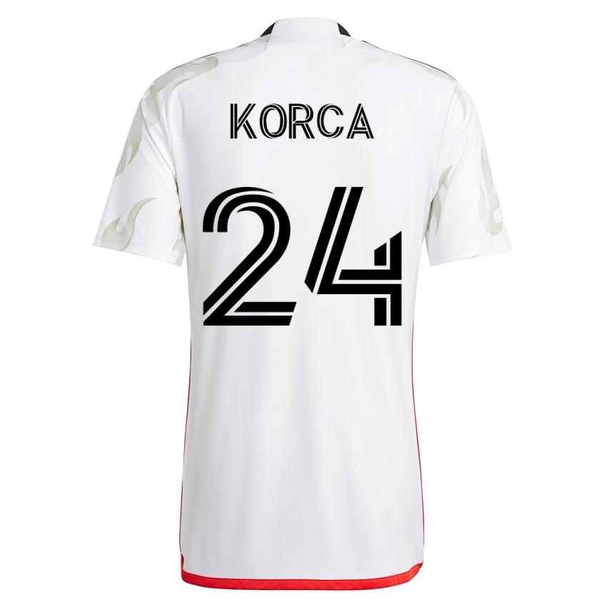 Herren Amet Korca #24 Weiß Auswärtstrikot Trikot 2023/24 T-Shirt Belgien