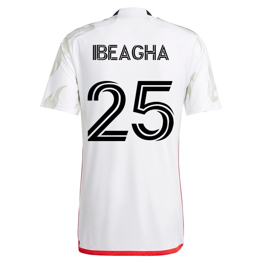 Herren Sebastien Ibeagha #25 Weiß Auswärtstrikot Trikot 2023/24 T-Shirt Belgien