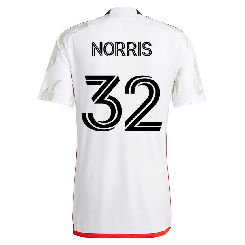 Herren Nolan Norris #32 Weiß Auswärtstrikot Trikot 2023/24 T-Shirt Belgien