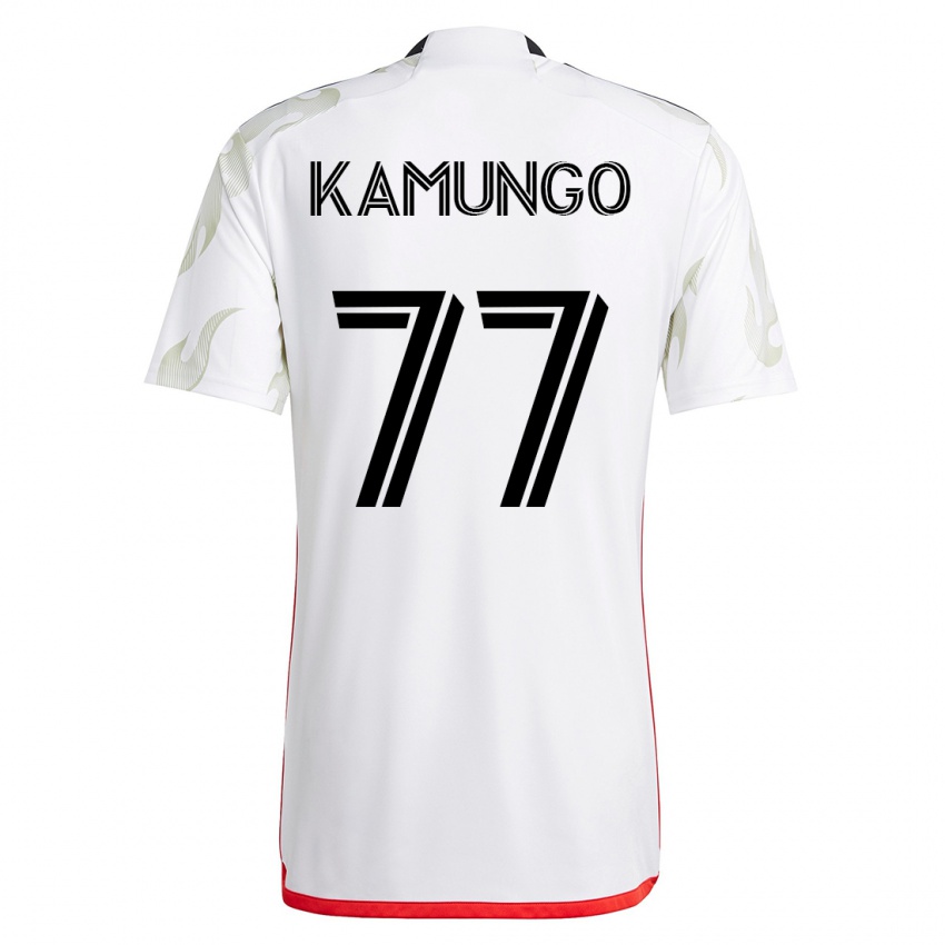 Herren Bernard Kamungo #77 Weiß Auswärtstrikot Trikot 2023/24 T-Shirt Belgien