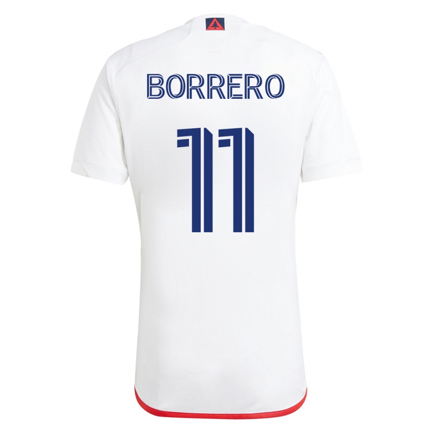Herren Dylan Borrero #11 Weiß Rot Auswärtstrikot Trikot 2023/24 T-Shirt Belgien