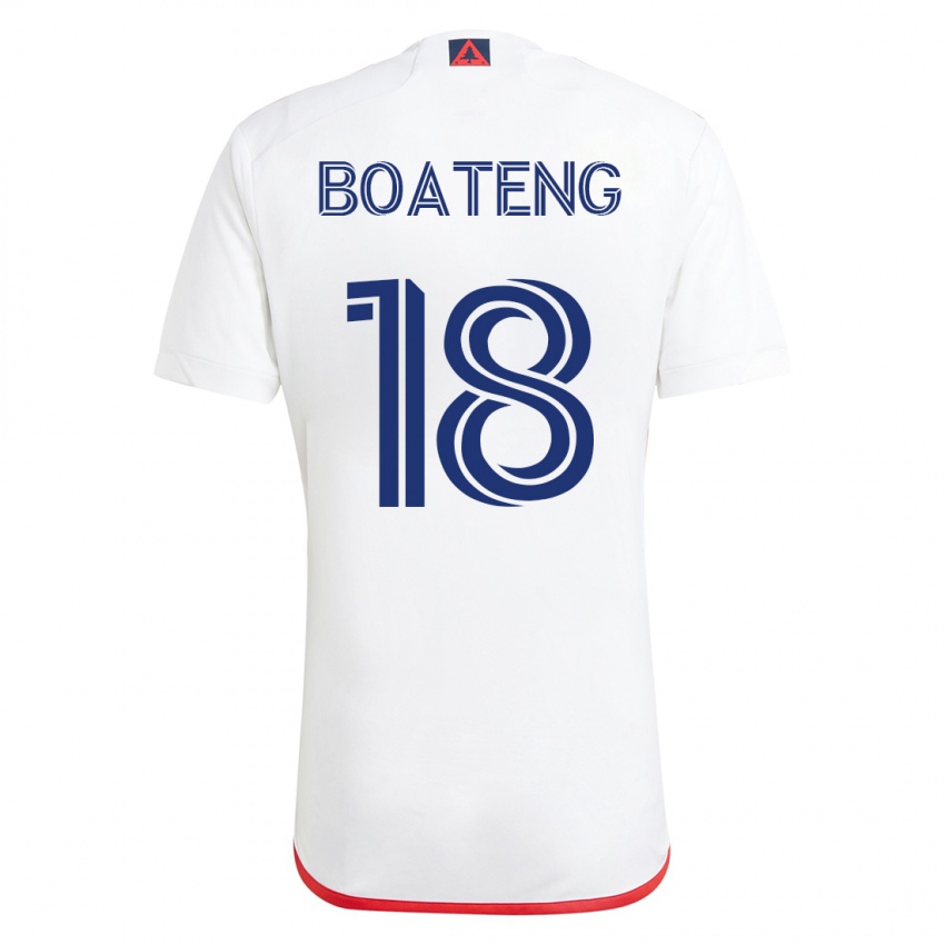 Heren Emmanuel Boateng #18 Wit Rood Uitshirt Uittenue 2023/24 T-Shirt België